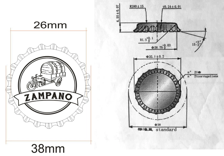 26mm Custom Logo Printed Beer Bottle Twist off Cap for Sale